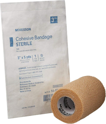 Mckesson Cohesive Bandages, Sterile, 3 In X 5 Yd, 1 Count, 24 Packs, 24 Total