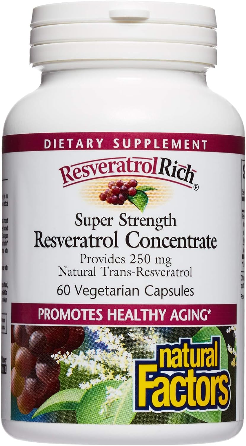 ResveratrolRich by Natural Factors, Super Strength Resveratrol Concentrate, Promotes Healthy Aging, 60 capsules (60 servings) : Health & Household