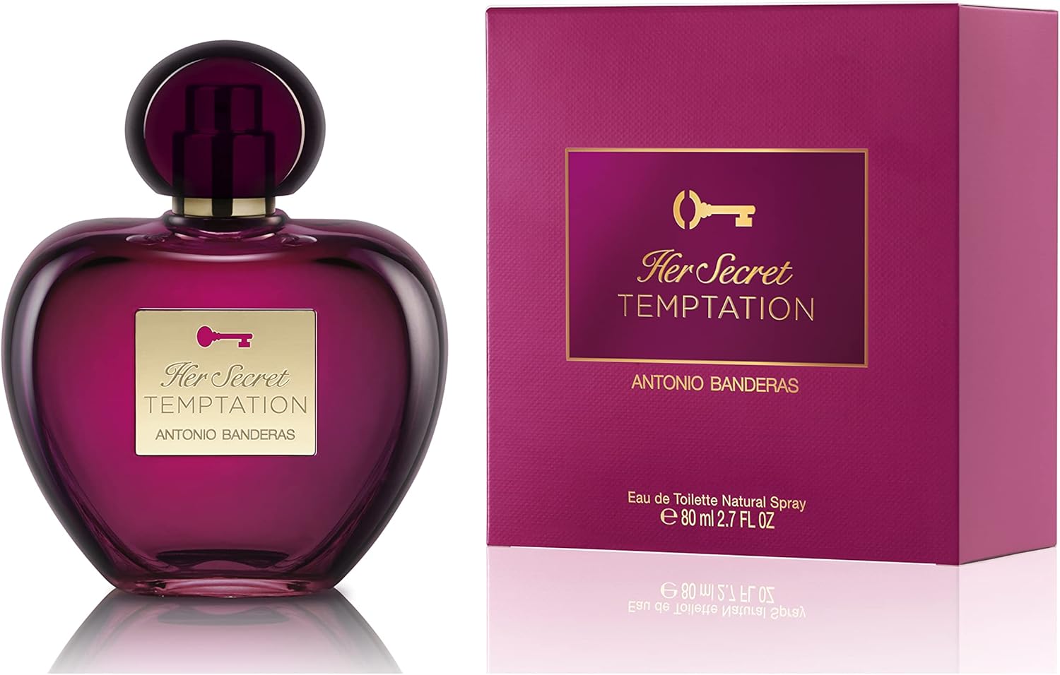 Banderas Perfumes - Her Secret Temptation - Eau De Toilette For Women - Romantic, Charming And Femenine Fragance - Oriental And Sweet Notes - Ideal For Day Wear - 80 Ml