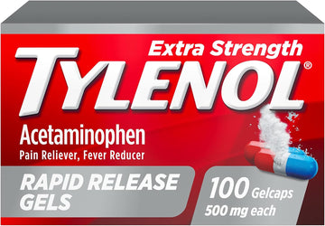 Tylenol Extra Strength Acetaminophen Rapid Release Gels, Pain Reliever & Fever Reducer, 100 Ct