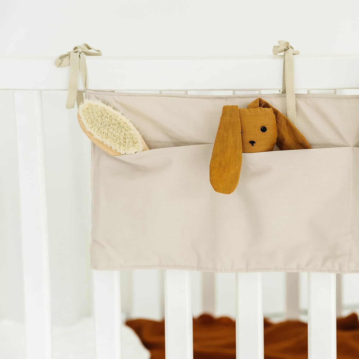 Natemia Baby Nursery Crib Organizer- Hanging Diaper Organizer For Crib - Made In Portugal