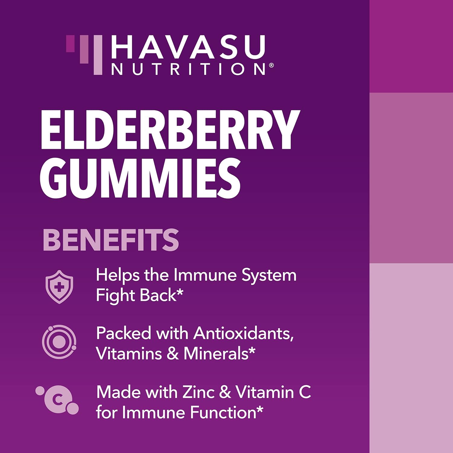 Sambucus Elderberry Gummies For Adults - Immune Support Gummies with Elderberry, Vitamin C and Zinc - Sambucus Elderberry Immune Support with Elderberry Extract - Berry-Flavored Gummies - Month Supply : Health & Household