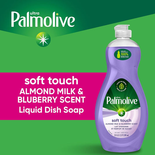 Palmolive Ultra Soft Touch Dish Soap, Almond Milk & Blueberry 20 fl oz, Packaging May Vary
