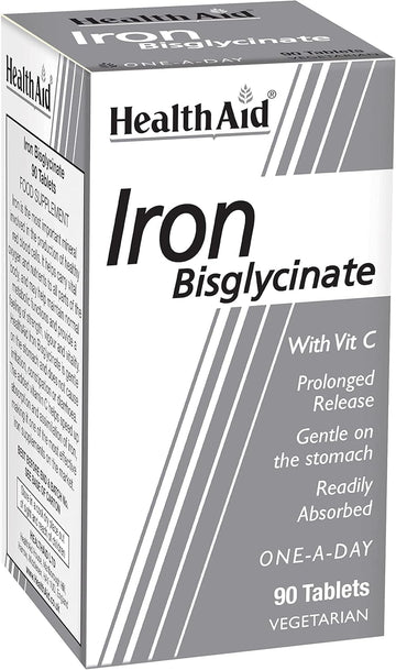 Healthaid Iron Bisglycinate - 90 Vegetarian Tablets