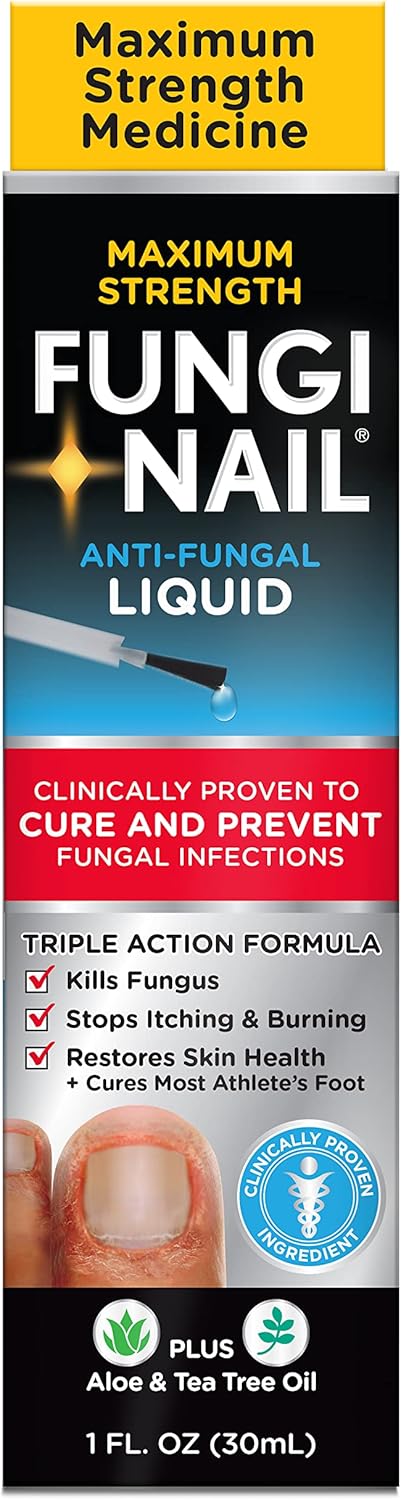 Fungi-Nail Anti-Fungal Liquid Solution, Kills Fungus That Can Lead To Nail & Athlete'S Foot With Tolnaftate & Clinically Proven To Cure And Prevent Fungal Infections 1 Fl Oz (Pack Of 1)