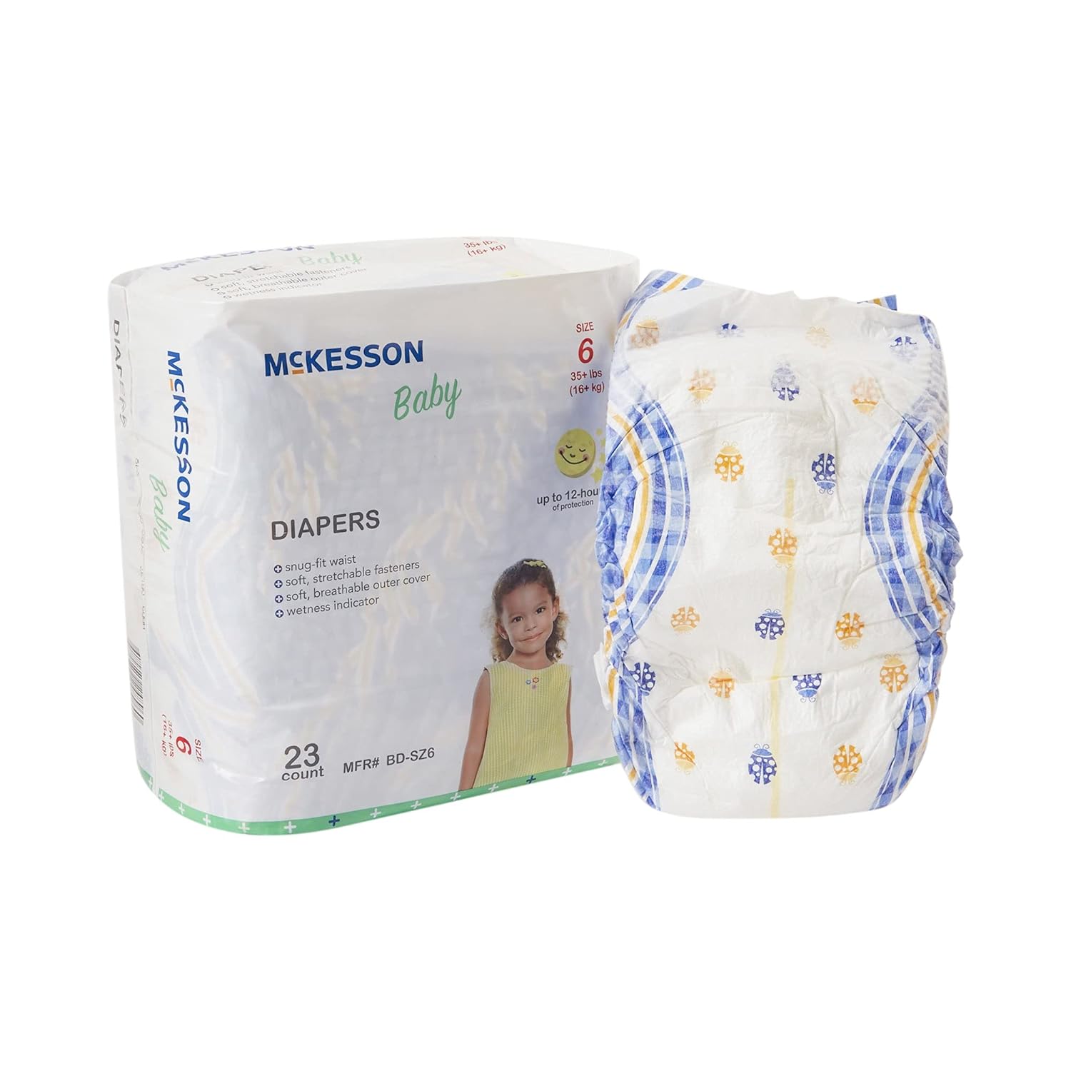 McKesson Baby Diapers, Size 6 (Over 35 lbs), 23 Count, 1 Pack