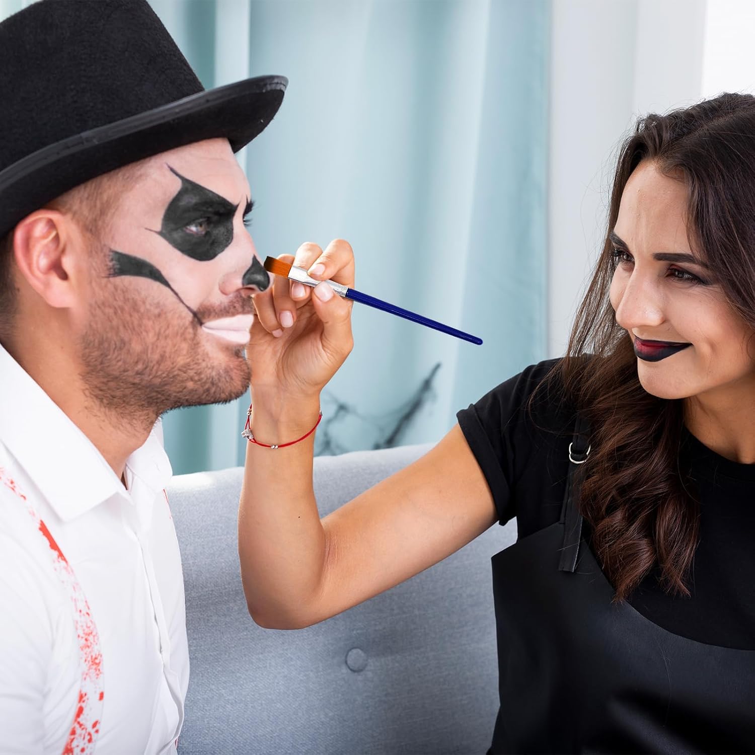 Black And White Face Paint Set - 2.5 Oz Halloween Face Body Paint Skeleton Ghost Skull Cosplay Costume Professional Sfx Corpse Special Effects Makeup Kit For Adults Kids Full Coverage Skin Paints : Arts, Crafts & Sewing
