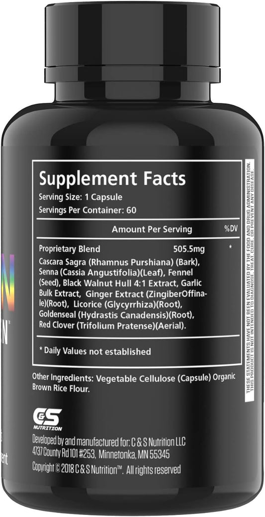 Re+Gen Nutrition Clean for Men Fiber Supplement, Digestive Health Support for Adults, Natural Supplements for Bloating, Constipation and Gut Health, Stool Softeners, Helps Cleanse Body, 60 Capsules