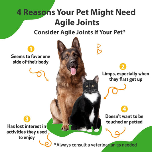 Pet Wellbeing Agile Joints For Dogs & Cats - Vet-Formulated - Joint Health, Mobility, Ease Of Movement - Natural Herbal Supplement 4 Oz (118 Ml)