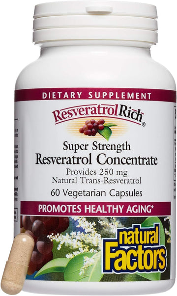 ResveratrolRich by Natural Factors, Super Strength Resveratrol Concentrate, Promotes Healthy Aging, 60 capsules (60 servings)