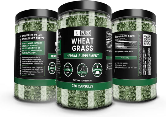 Pure Original Ingredients Wheat Grass (730 Capsules) No Magnesium Or Rice Fillers, Always Pure, Lab Verified