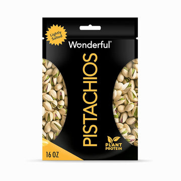 Wonderful Pistachios In Shell, Lightly Salted Nuts, 16 Ounce Resealable Bag, Protein Snacks, Gluten Free, Healthy Snacks