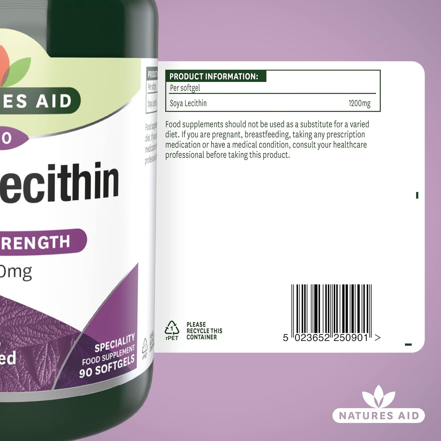 Natures Aid Soya Lecithin 1200mg - High Strength Phospholipids - Supports Brain Health, Liver Function & Metabolism - Natural Food Supplement - Non-GMO, Gluten-Free, Salt and Sugar Free - 90 Softgels : Amazon.co.uk: Health & Personal Care