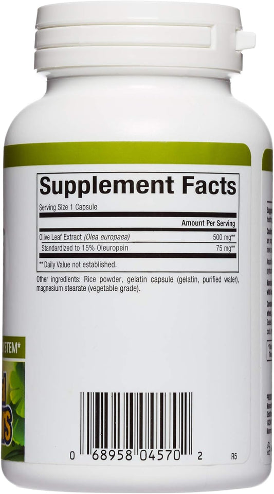 HerbalFactors by Natural Factors, Olive Leaf 500 mg, Natural Wellness Formula, 90 Capsules