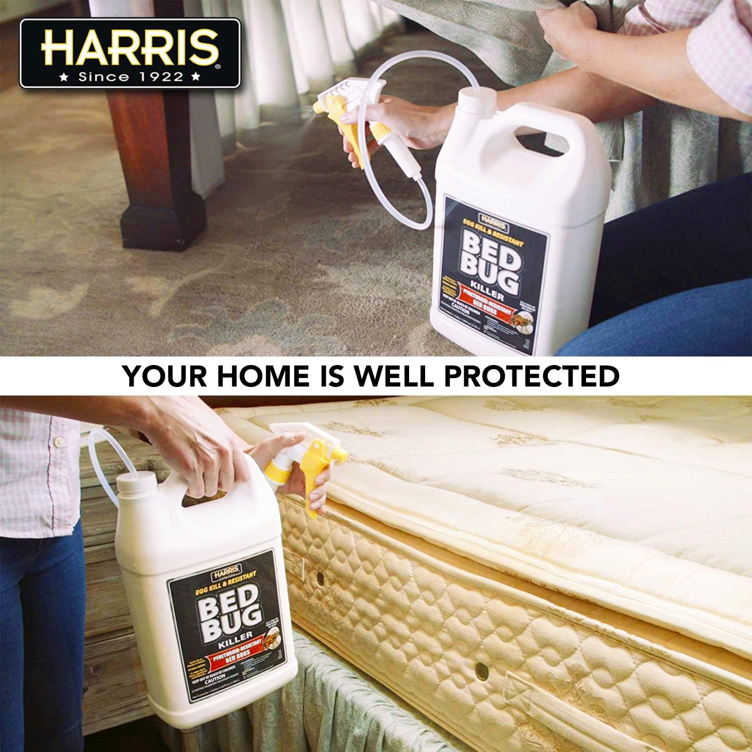 Harris White Label Bed Bug Killer, Liquid Spray With Odorless And Non-Staining Extended Residual Kill Formula (32Oz) : Health & Household