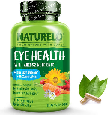 Naturelo Eye Vitamins - Areds 2 Formula Nutrients With Lutein, Zeaxanthin, Vitamin C, E, Zinc, Plus Dha - Supplement For Dry Eyes, Healthy Vision, Eye Support - 60 Vegan Capsules