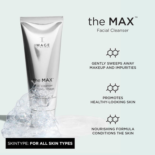 Image Skincare, The Max Facial Cleanser, Silky Face Wash With Peptides For Youthful Looking Skin, 4 Fl Oz