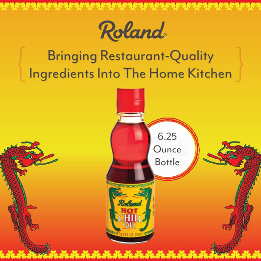 Roland Foods Hot Chili Infused Oil, Specialty Imported Food, Red, 6.2 Ounce