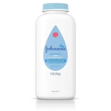 Johnson's Baby Powder with Naturally Derived Cornstarch Aloe & Vitamin E, Hypoallergenic, 9 oz