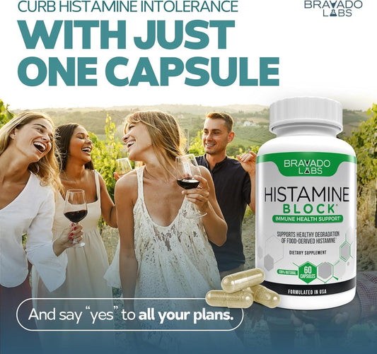 Histamine Blocker Supplements – Dao Enzyme Formula & Vitamin C – Daily Support For Histamine Intolerance & Immune Support – Dao Supplements Histamine Blocker – 60 Capsules – Made In Usa