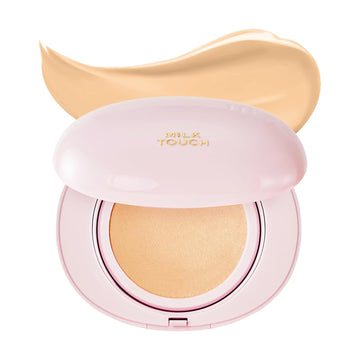 Milktouch Cushion Foundation, 24H Flawless Skin, Radiant Shine, No Oxidation, Long-Lasting, Non-Creasing, 60% Hydrating Skincare Infused Korean Foundation, Valentines Gifts (23W Vanilla Beige)