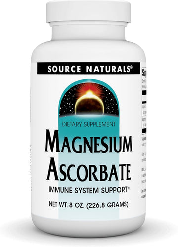 Source Naturals Magnesium Ascorbate Crystals - Non-Acidic Vitamin C - 8 Ounce Powder