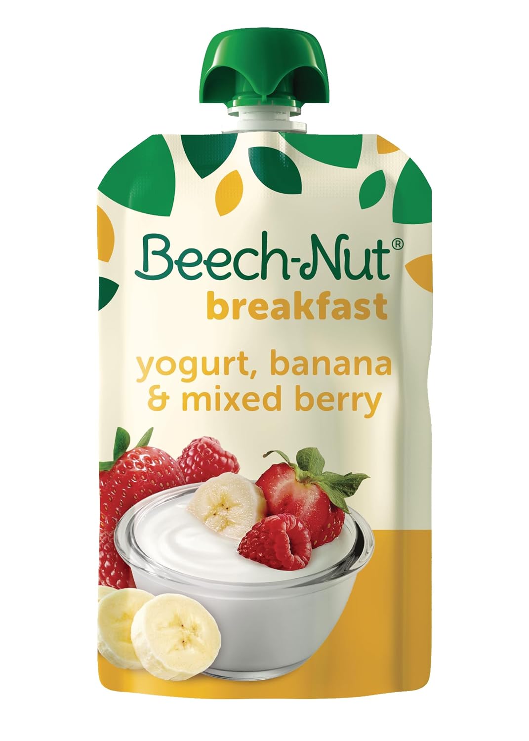 Beech-Nut Toddler Food Breakfast Pouches,Yogurt Banana & Mixed Berry Puree Baby & Toddler Food, 3.5 Oz (12 Pack)