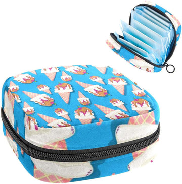 Anna Cowper Colorful Easter Bunny & Carrot Sanitary Napkin Storage Bag Feminine Menstrual Cup Pouches Nursing Pad Holder Tampon Bags Portable Period Bag For Women Teen Girls 1Pcs