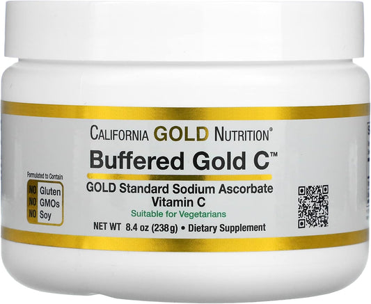 California Gold Nutrition Buffered Vitamin C Powder, Non-Acidic, Gold C, Usp Grade Sodium Ascorbate, Suitable For Vegans And Vegetarians, 8.40 Oz (238 G), 2 Pack