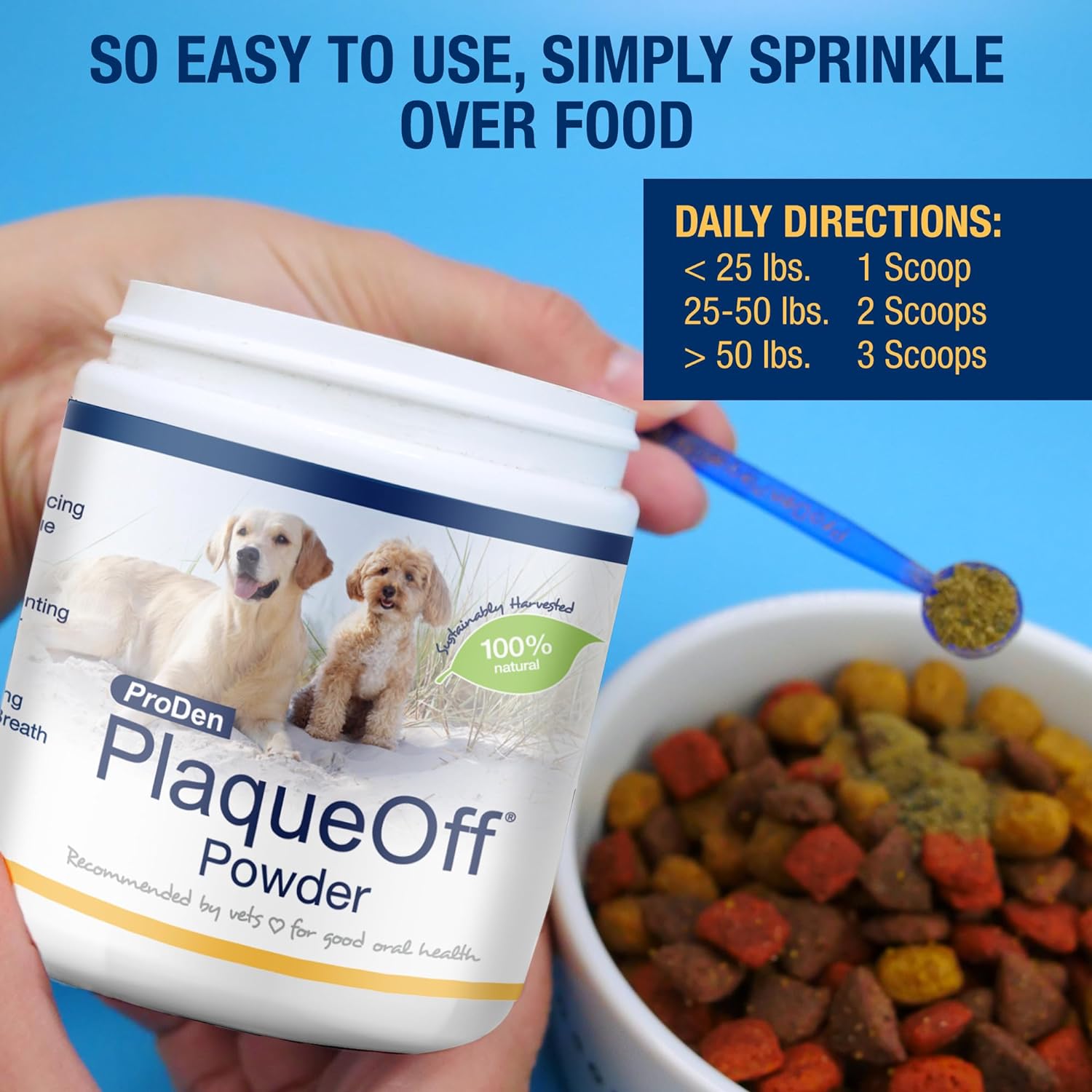 ProDen PlaqueOff Powder Supports Normal, Healthy Teeth, Gums, and Breath Odor in Pets 180 g : Pet Supplies