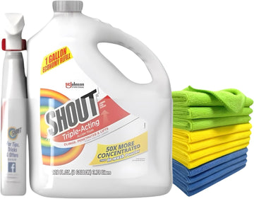 Shout Triple Acting Laundry Stain Remover with 22 OZ Trigger, 1 Gallon