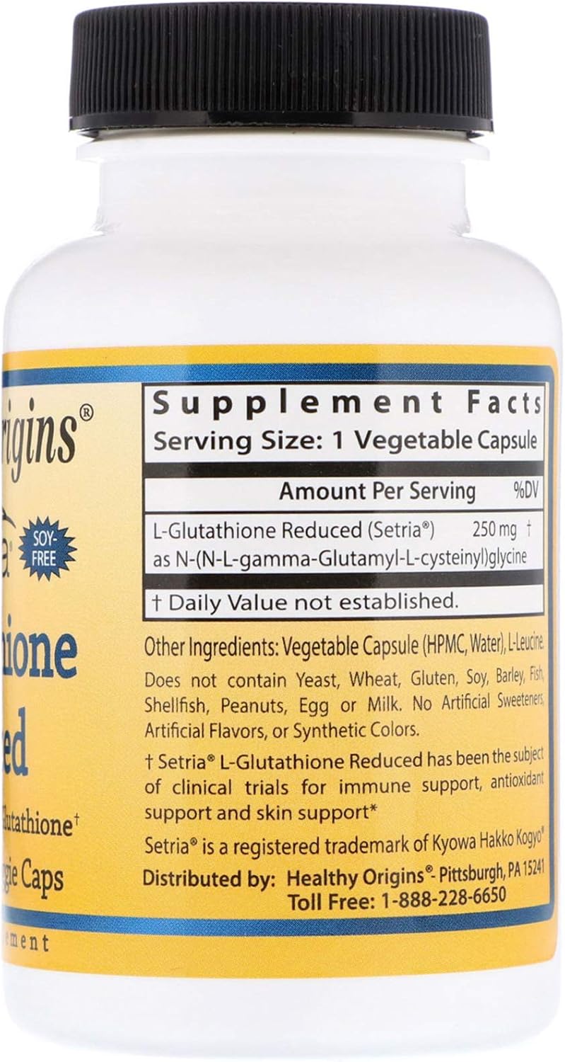 L-Glutathione Reduced 250 mg (Setria) Healthy Origins 60 Caps