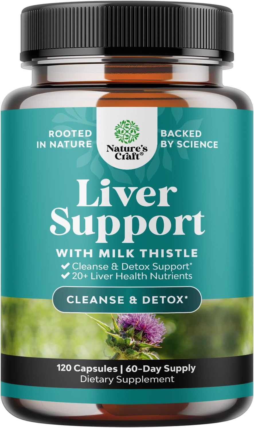 Liver Cleanse Detox & Repair 120 Capsules - Herbal Liver Support Milk Thistle Supplement - Silymarin Milk Thistle Supplements With Dandelion Root, Choline, Beetroot & Artichoke Extract