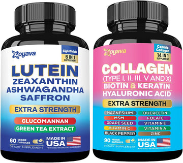 Collagen 14-in-1 Supplement and Lutein 6-in-1 Supplement Bundle