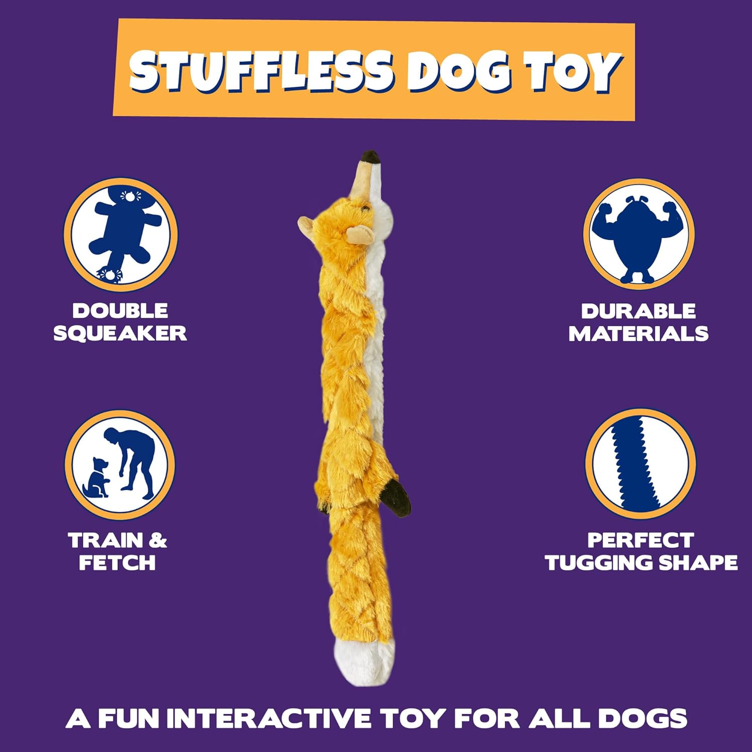 Pet Supplies : Pet Factory Rugged Stuffless Squeaky Plush Dog Toy, Randomly Selected - Skunk/Raccoon/Fox, One Size : Amazon.com