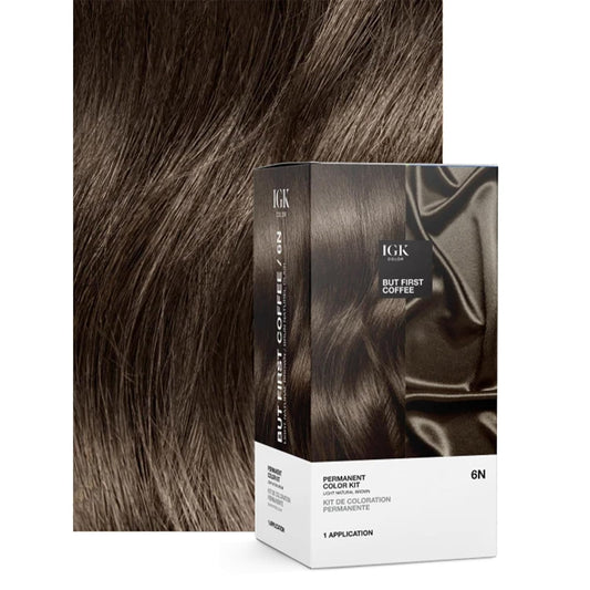 Igk Permanent Hair Color Kit | 5Ga1-800 Espresso - Golden Ash Brown | 100% Gray Color Coverage + Strengthen + Shine | Ammonia Free