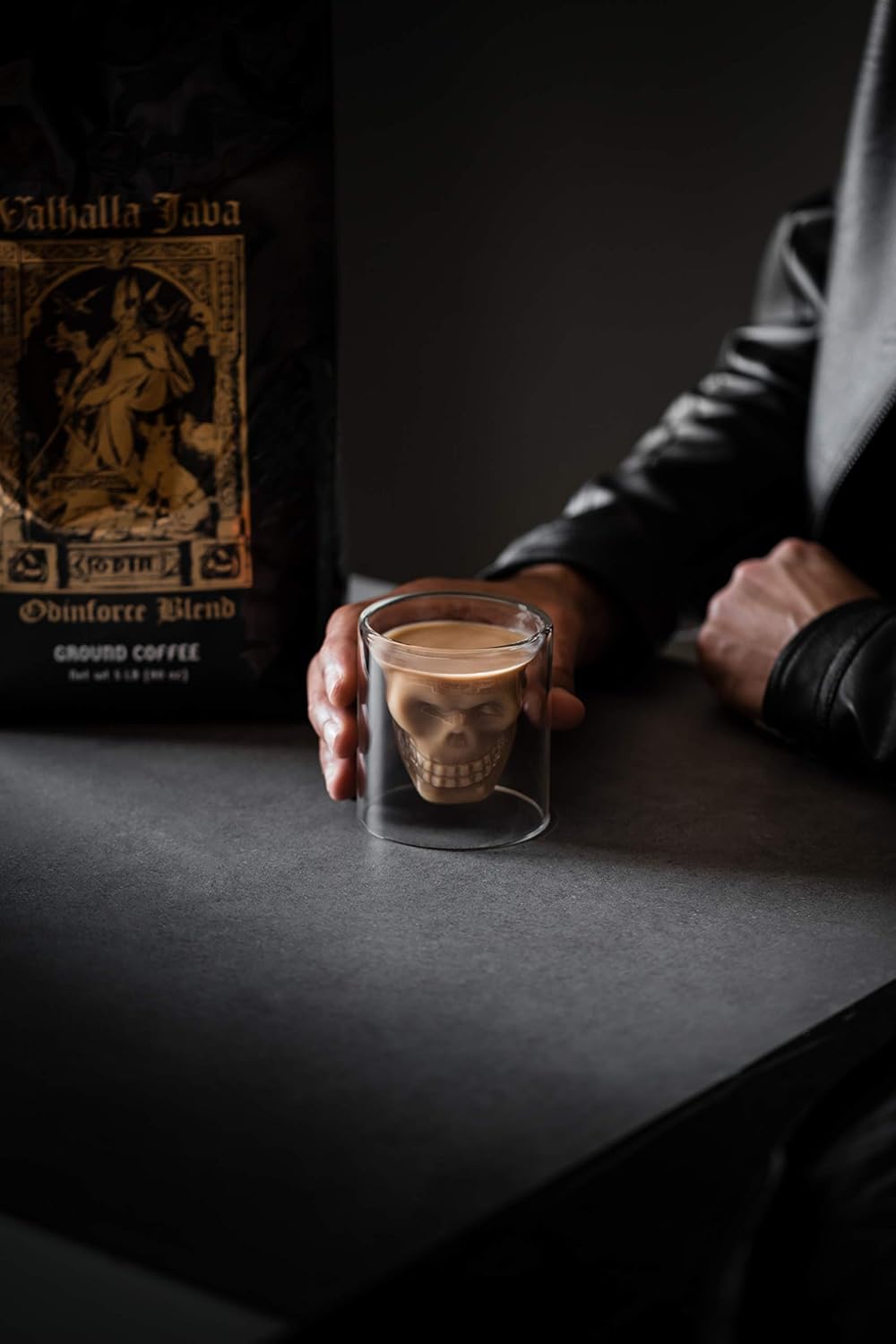 Death Wish Coffee Co. Valhalla Java Dark Roast Grounds - Extra Kick Of Caffeine - 5 Lb. - Bold & Intense Blend Of Arabica Robusta Beans - Usda Organic Ground Coffee - Strong Coffee For Morning Boost