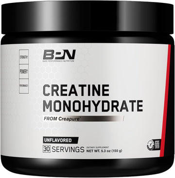 Bare Performance Nutrition, Bpn Pure Creatine Monohydrate By Creapure, Safe And Effective, Unflavored, 30 Servings