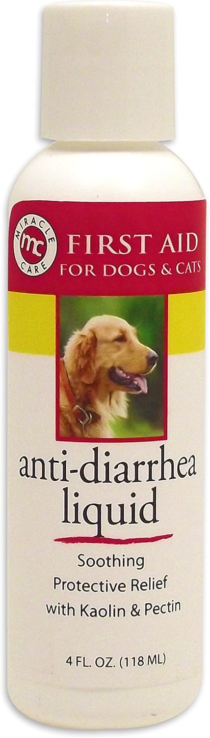 Miracle Care Anti Diarrhea Liquid, Relief For Dogs And Cats, 2 Ounce, Kaolin And Pectin Soothes Upset Stomach