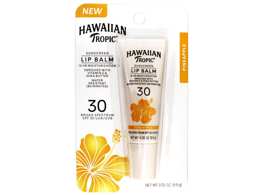 Hawaiian Tropic Lip Sunscreen Spf 30, Pineapple | Spf Lip Balm, Beach Essentials, Travel Size Sunscreen For Lips, 0.3Oz