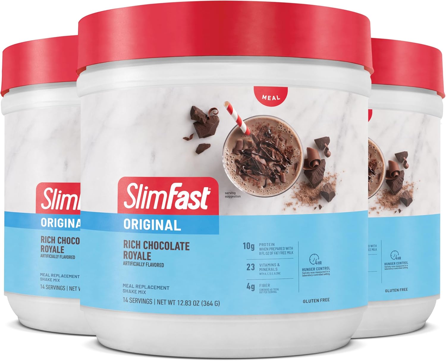 Slimfast Meal Replacement Powder, Original Rich Chocolate Royale, Shake Mix, 10G Of Protein, 14 Servings (Pack Of 3) (Packaging May Vary)