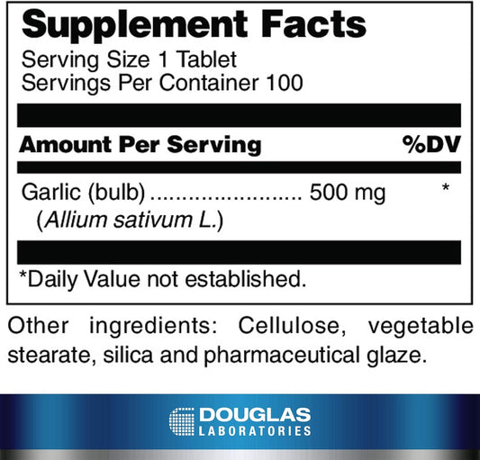 Douglas Laboratories Garlic (Odorless) | Supports Cardiovascular Health And Immunity | 100 Tablets