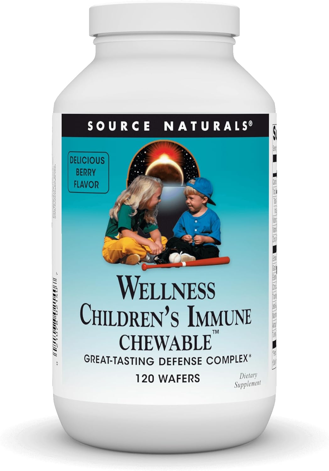Source Naturals Wellness Children'S Immune Chewable, Great-Tasting Defense Complex, Berry Flavored* - 120 Wafers
