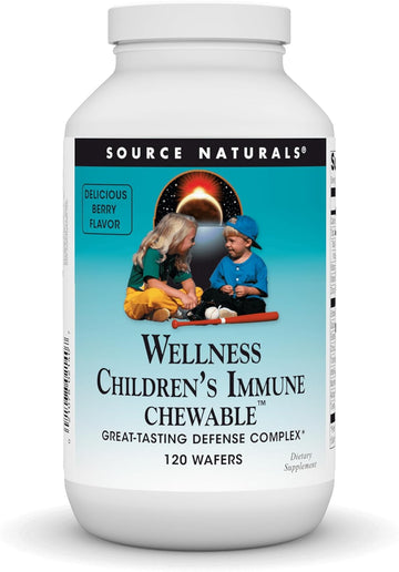 Source Naturals Wellness Children'S Immune Chewable, Great-Tasting Defense Complex, Berry Flavored* - 120 Wafers