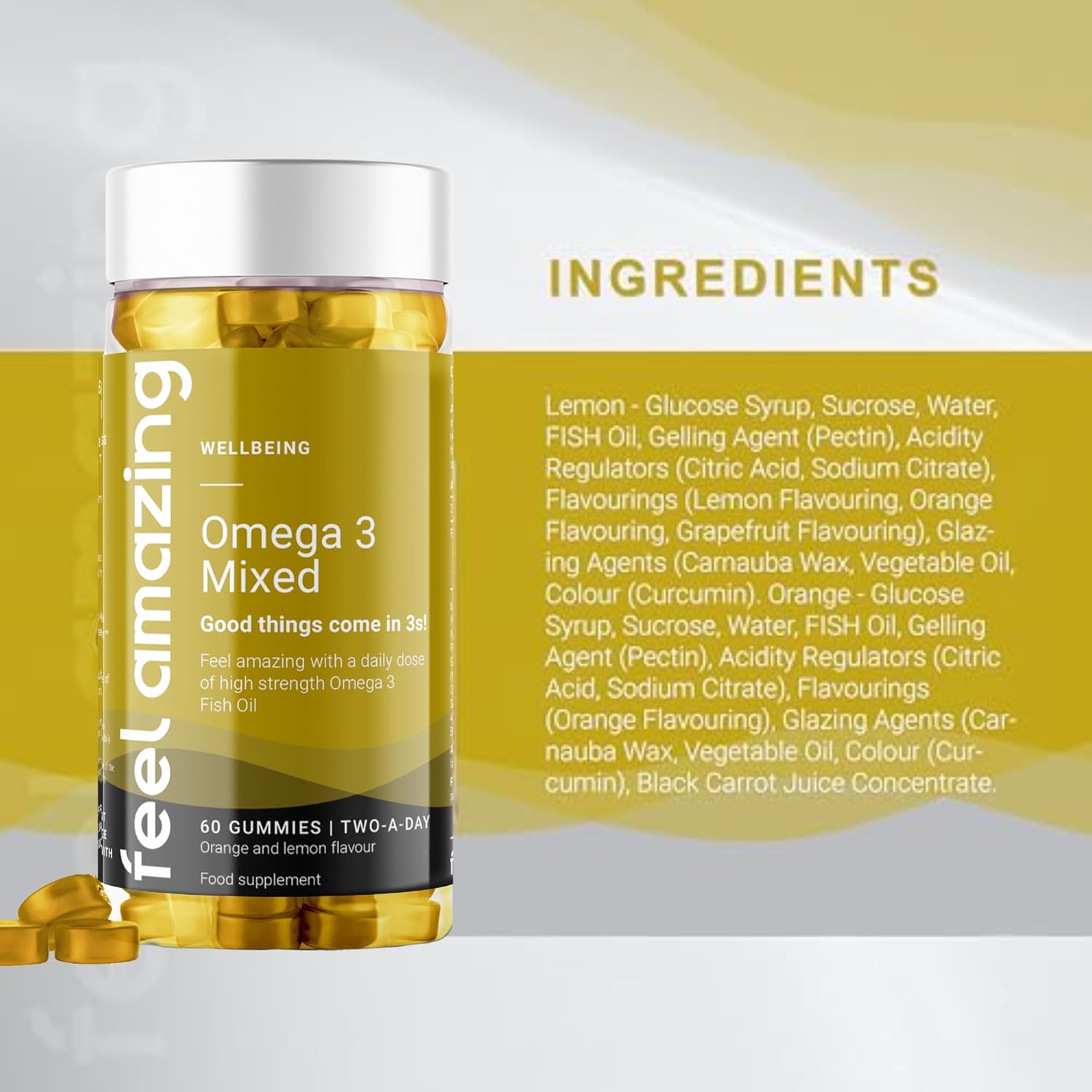 Feel Amazing Omega 3 Kids Gummies with Vitamin A, D, C & B12 - Sugar Free - Supports Brain Development, Immune System & Bone Health - 30 Servings : Amazon.co.uk: Health & Personal Care