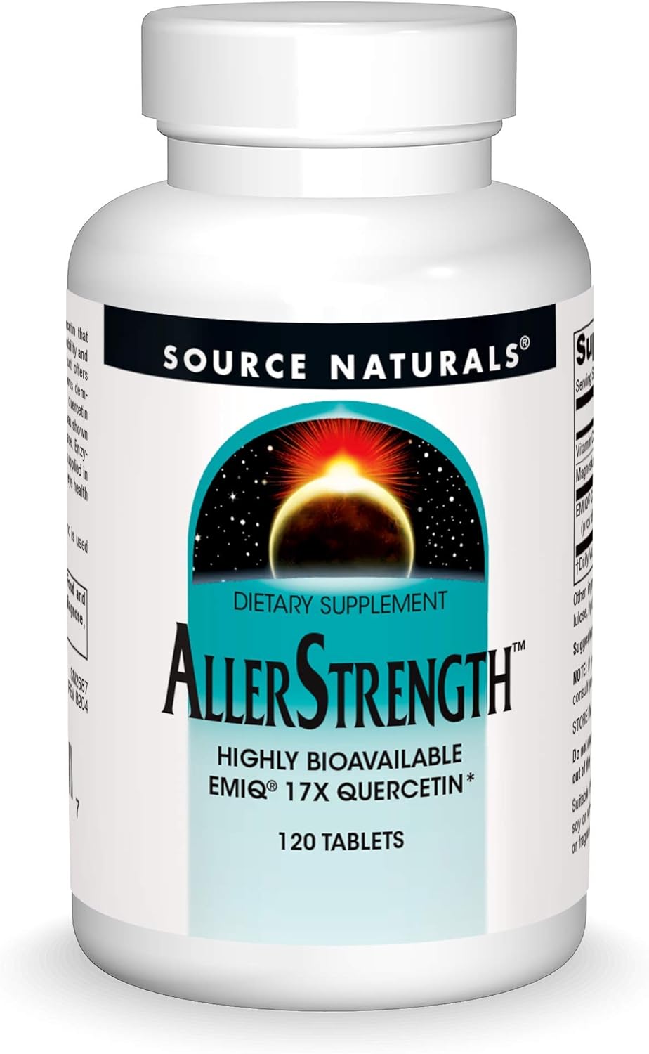 Source Naturals Allerstrength Fast-Acting Seasonal Immune Support - Highly Bioavailable Emiq 17X Quercetin* - 120 Tablets