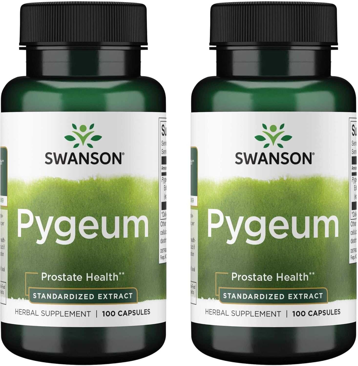 Swanson Pygeum - Herbal Supplement Promoting Male Prostate Health, Bladder, And Urinary Tract Health Support - Mens Health Supplement - (100 Capsules, 125Mg Each) 2 Pack