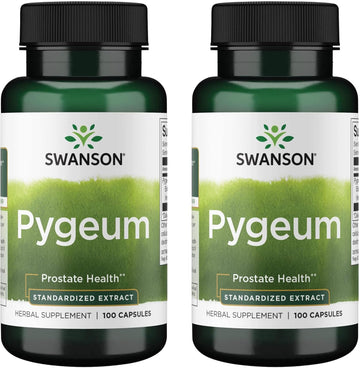 Swanson Pygeum - Herbal Supplement Promoting Male Prostate Health, Bladder, And Urinary Tract Health Support - Mens Health Supplement - (100 Capsules, 125Mg Each) 2 Pack