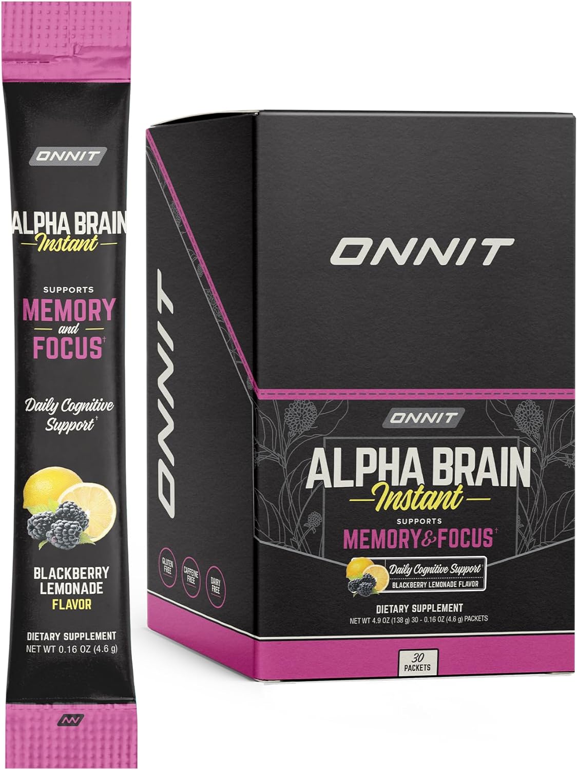 ONNIT Alpha Brain Instant - BlackBerry Lemonade (30ct Box)
