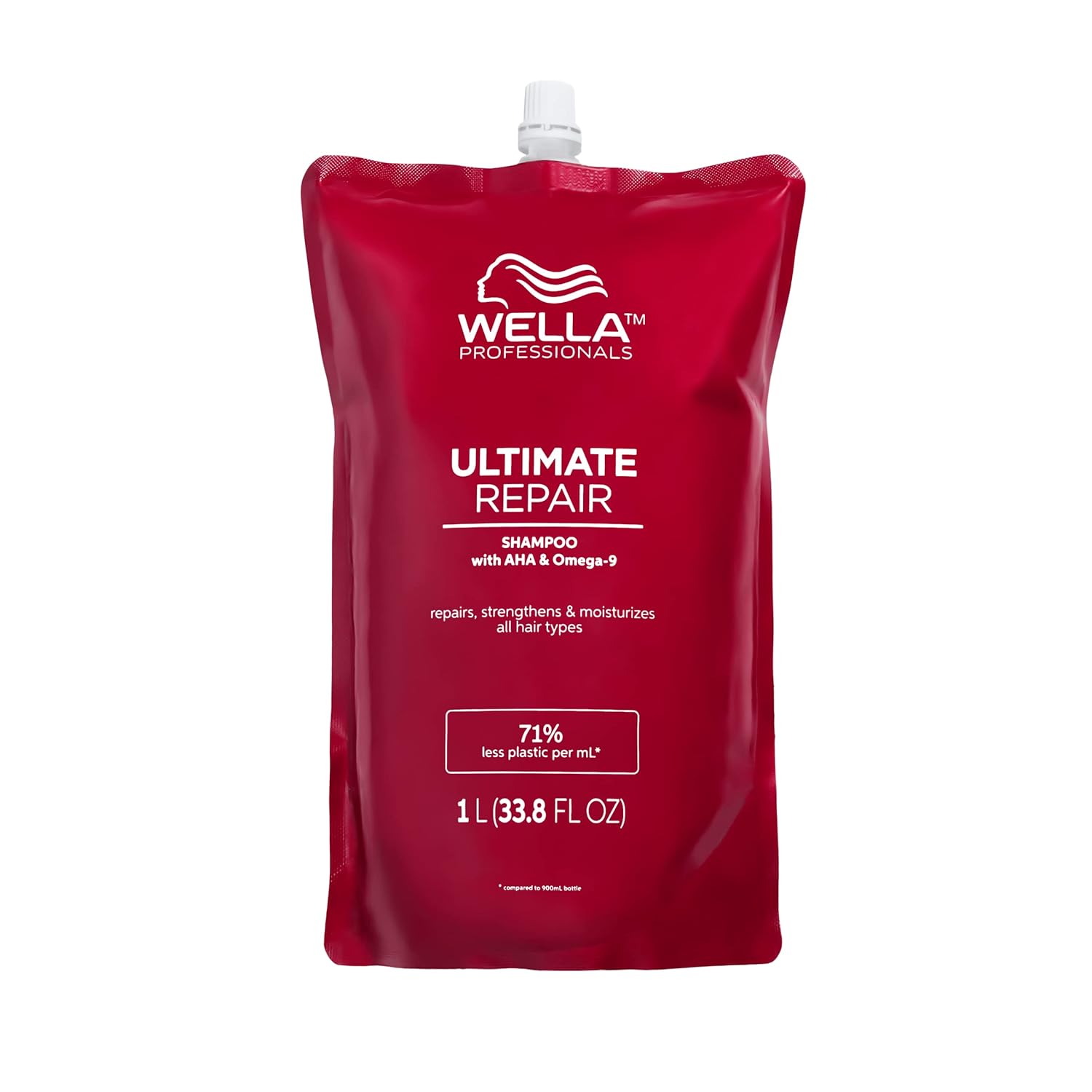 Wella Professionals Ultimate Repair Shampoo|Professional Lightweight Cream Shampoo For Damaged Hair | Replenishes And Repairs |16.9 Fl Oz | 1L Refill Pouch